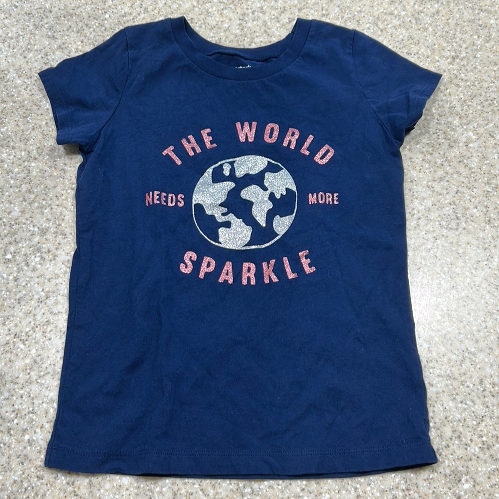 🌖Carters size 7 navy blue short sleeve shirt